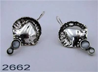 Hadar Designers moonstone earrings Artistic 925 sterling silver handmade (H 2662