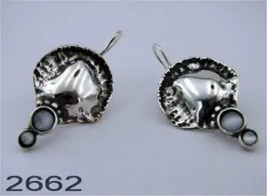 Hadar Designers moonstone earrings Artistic 925 sterling silver handmade (H 2662