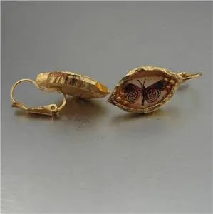 Hadar Designers NEW Handmade Artist High Fashion Gold Pl Butterfly Earrings (as