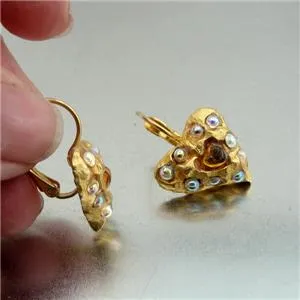 Hadar Designers NEW Handmade High Fashion 24k Yel Gold Murano Glass Earrings (as