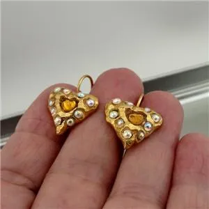 Hadar Designers NEW Handmade High Fashion 24k Yel Gold Murano Glass Earrings (as