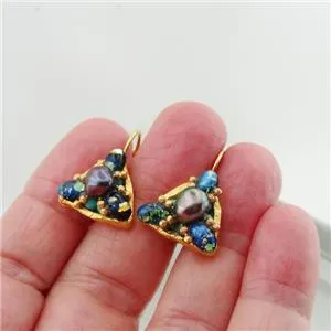 Hadar Designers NEW Handmade High Fashion 24k Yellow Gold Pl Pearl Earrings (as)