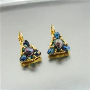 Hadar Designers NEW Handmade High Fashion 24k Yellow Gold Pl Pearl Earrings (as)