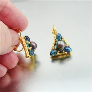 Hadar Designers NEW Handmade High Fashion 24k Yellow Gold Pl Pearl Earrings (as)