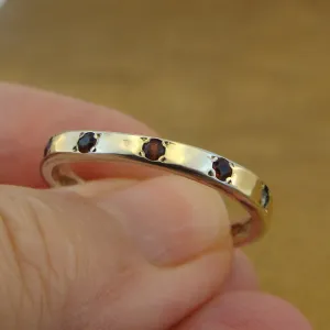 Hadar Designers red garnet ring 6,7,8,9,10 handmade 9k gold 925 silver (i r308)y