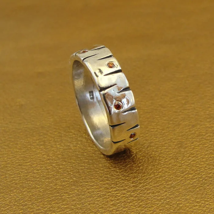 Hadar Designers Red Zircon Ring 925 Sterling Silver sz 5,6,7,8 (MS)8y