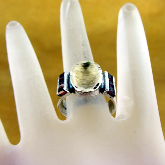 Hadar Designers Red Zircon Ring 9k Yellow Gold 925 Silver sz 7,8,9,10 (MS) 8y