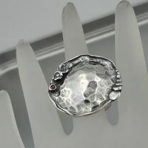 Hadar Designers Sterling Silver Garnet Ring 6,7,8,9,10 Handmade Gorgeous (H)SALE