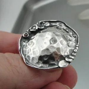 Hadar Designers Sterling Silver Garnet Ring 6,7,8,9,10 Handmade Gorgeous (H)SALE