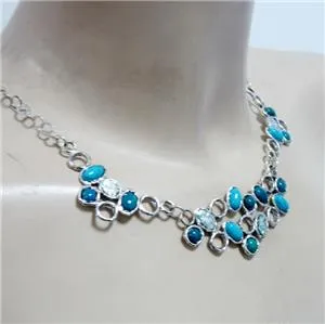 Hadar Designers Unique Handmade 925 Sterling Silver Multi Gemstone Necklace (as