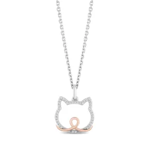 Hallmark Fine Jewelry Sterling Silver and 10K Rose Gold Pendant Necklace with Diamonds