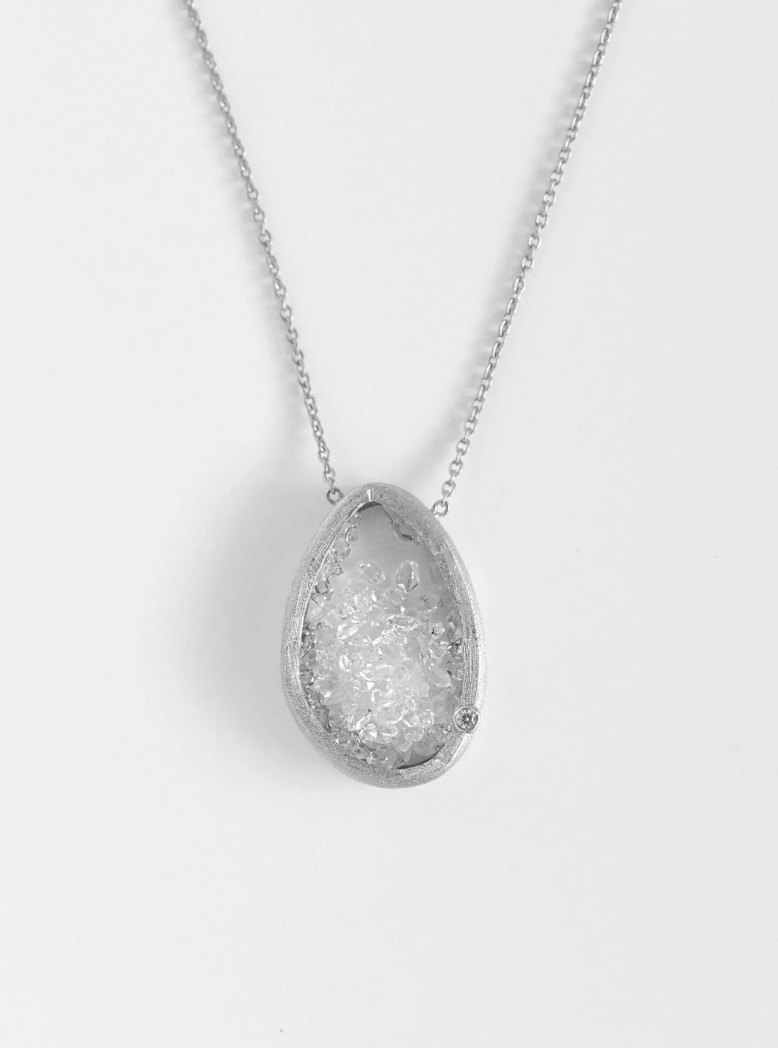 Handcrafted Floating Herkimer Quartz Necklace