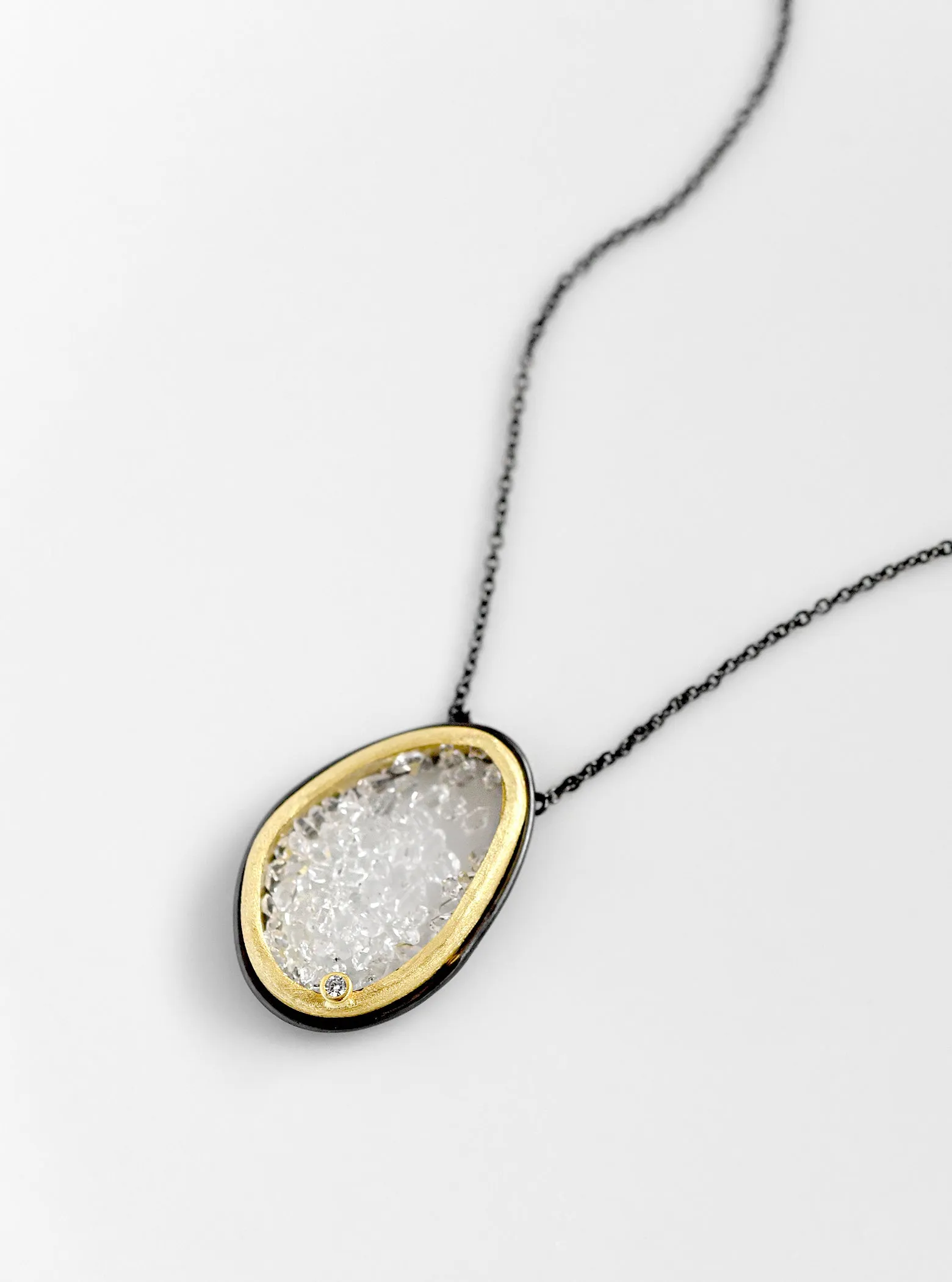 Handcrafted Floating Herkimer Quartz Necklace