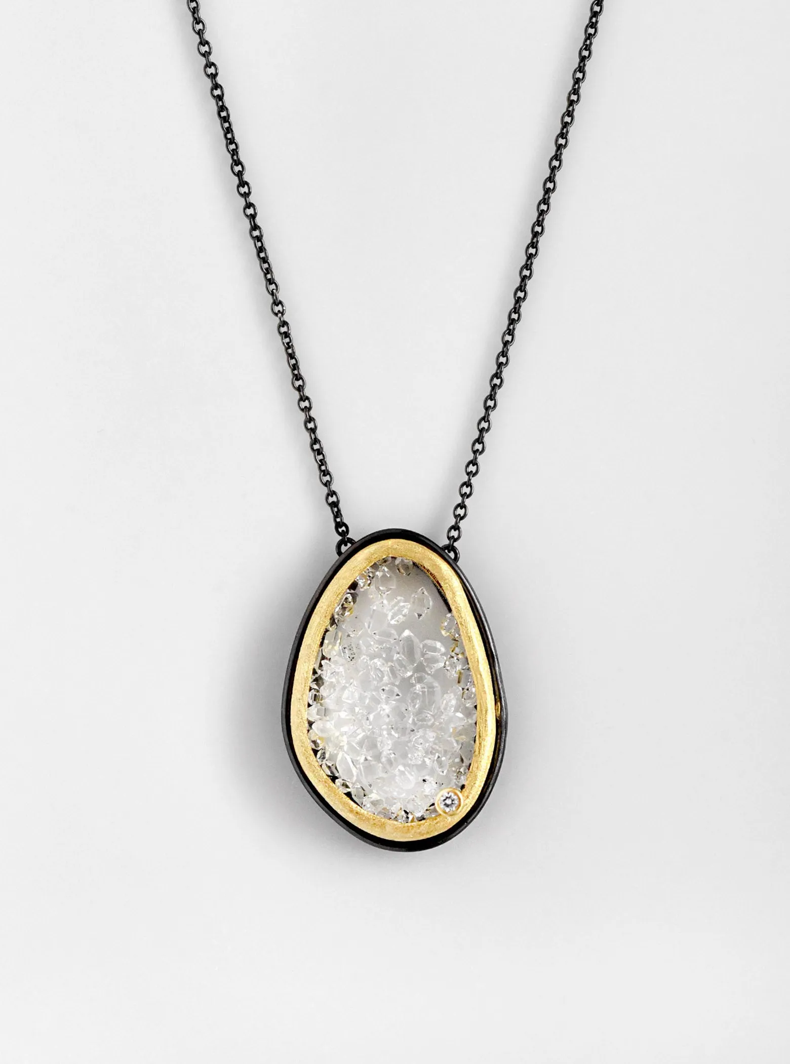 Handcrafted Floating Herkimer Quartz Necklace