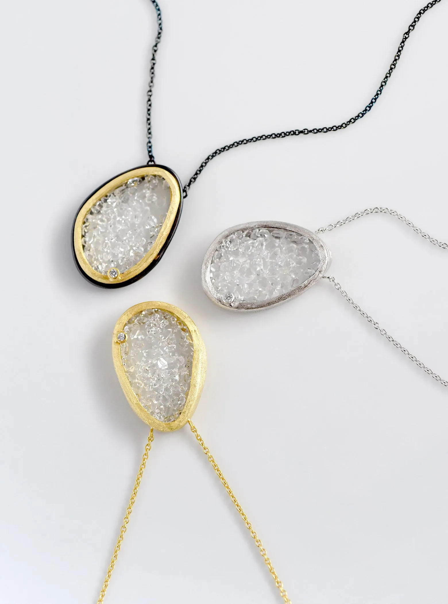 Handcrafted Floating Herkimer Quartz Necklace