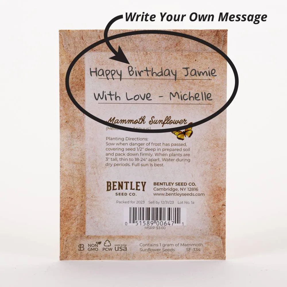 Happy Birthday - Mammoth Sunflower Seed Packet