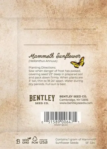 Happy Birthday - Mammoth Sunflower Seed Packet