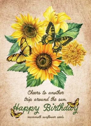 Happy Birthday - Mammoth Sunflower Seed Packet