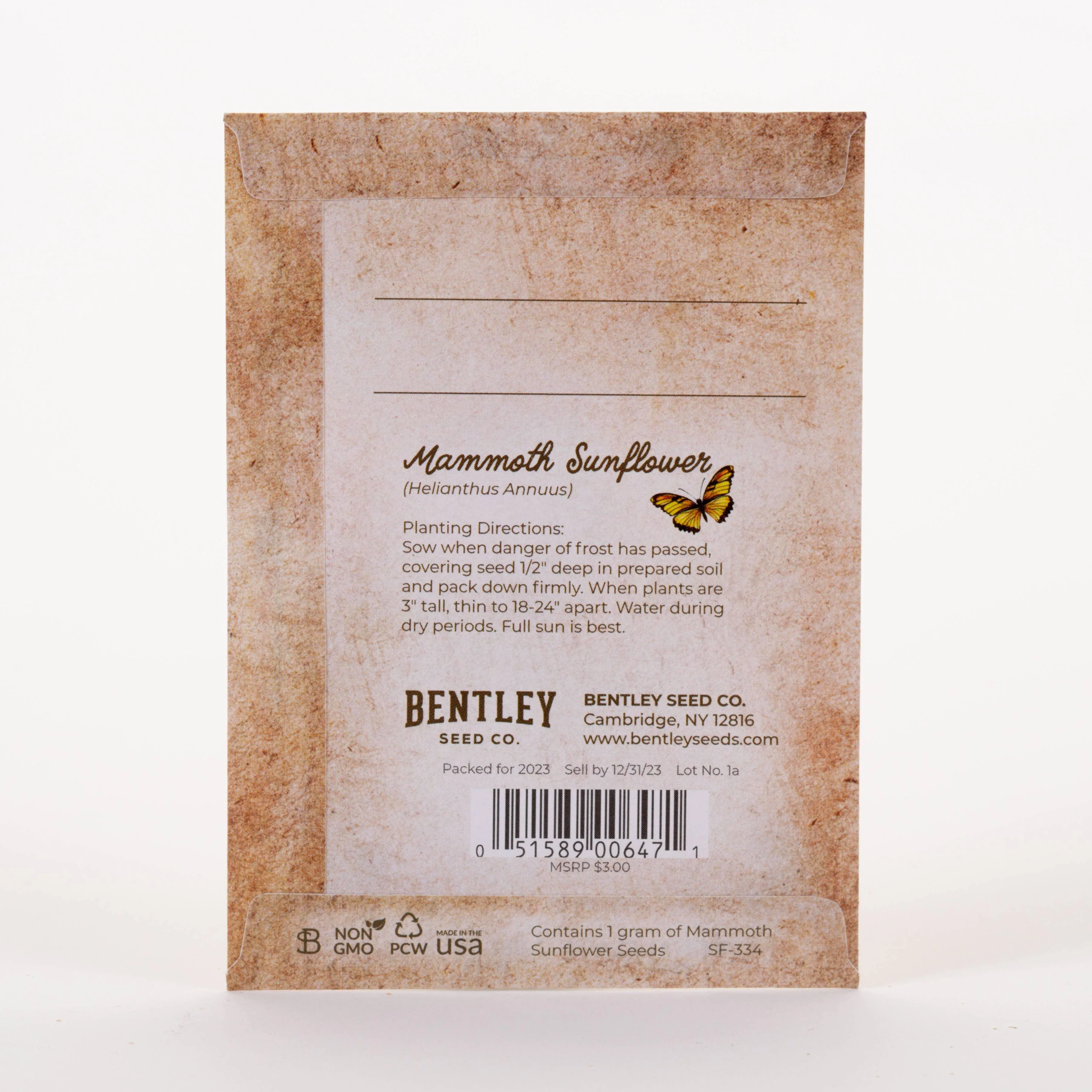 Happy Birthday - Mammoth Sunflower Seed Packet
