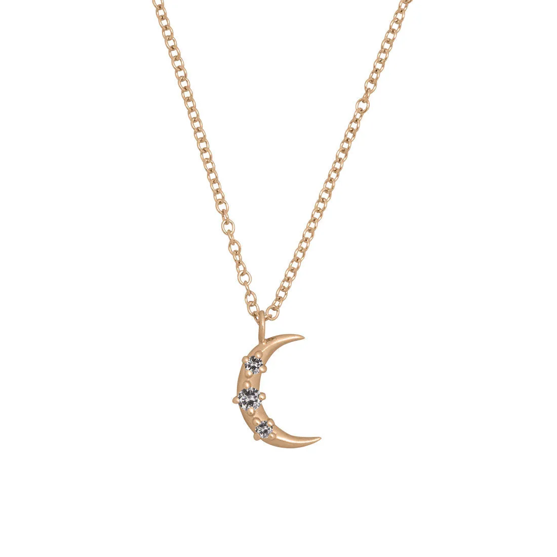 Hecate Moon Charm, Salt & Pepper Diamond
