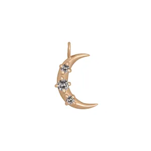 Hecate Moon Charm, Salt & Pepper Diamond