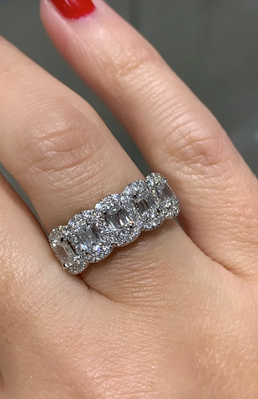 Henri Daussi Cushion Cut Five Stone 1.50ct tw Anniversary Diamond Ring