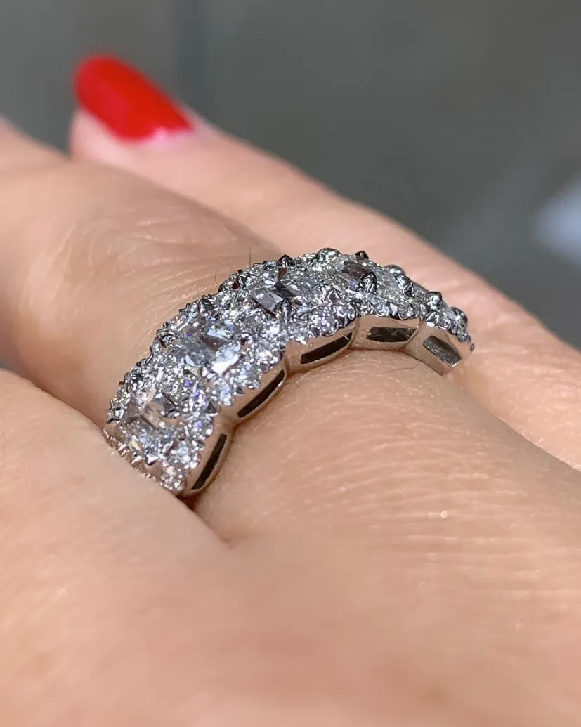 Henri Daussi Cushion Cut Five Stone 1.50ct tw Anniversary Diamond Ring