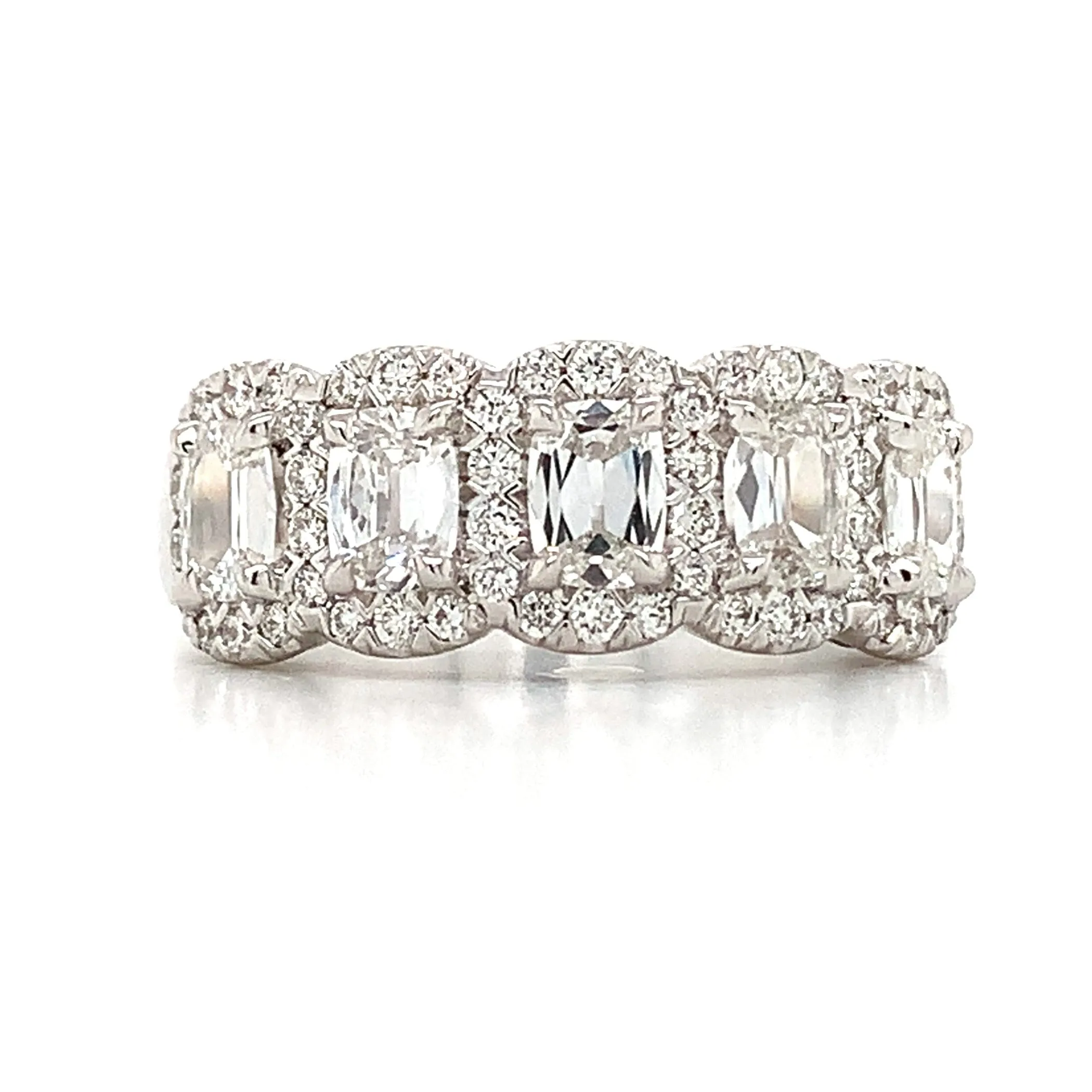 Henri Daussi Cushion Cut Five Stone 1.50ct tw Anniversary Diamond Ring