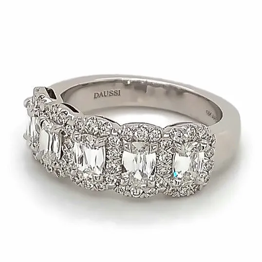 Henri Daussi Cushion Cut Five Stone 1.50ct tw Anniversary Diamond Ring