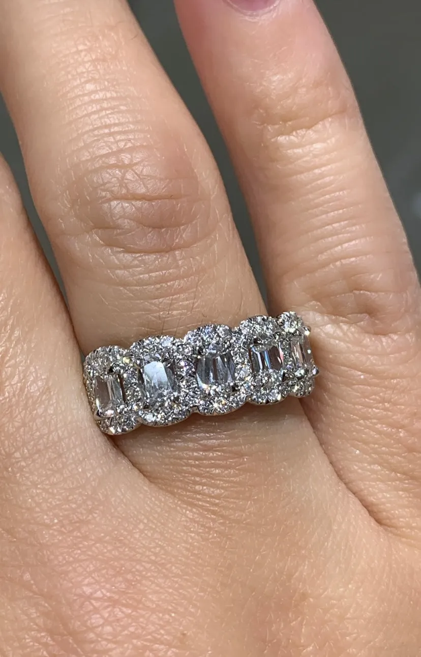 Henri Daussi Cushion Cut Five Stone 1.50ct tw Anniversary Diamond Ring