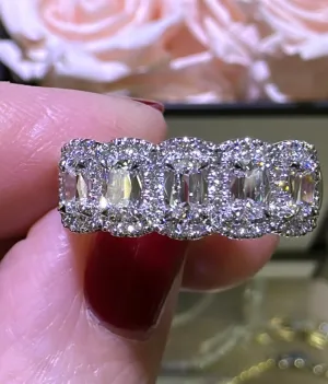 Henri Daussi Designer Most desired 1.12carat Diamond Five Stone Anniversary Band Ring