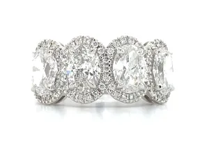 Henri Daussi Oval Four Stone  With Halo 3.22ct t.w. Ring