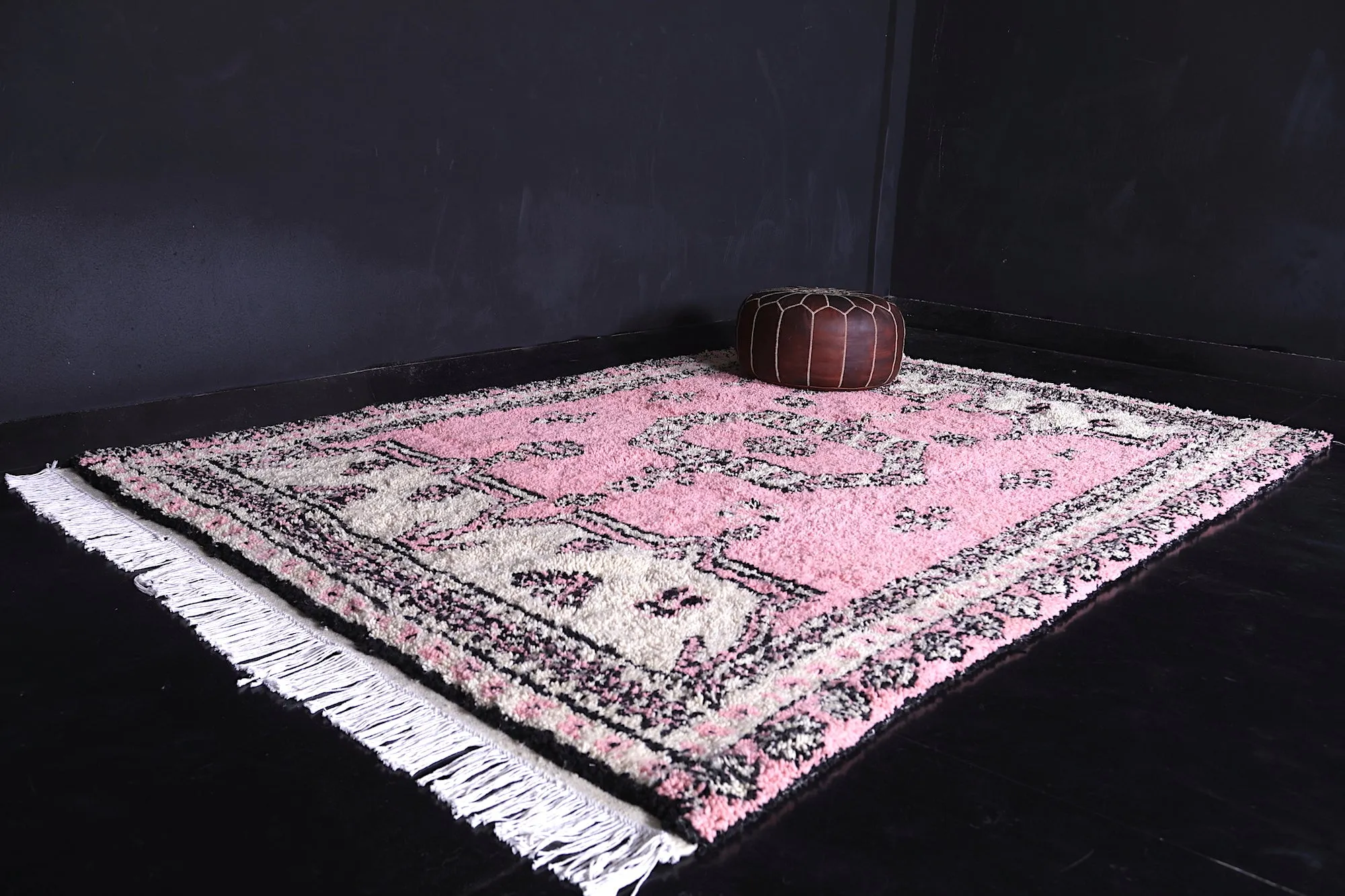 High atlas Moroccan rug - Pink Azilal rug - Wool rug