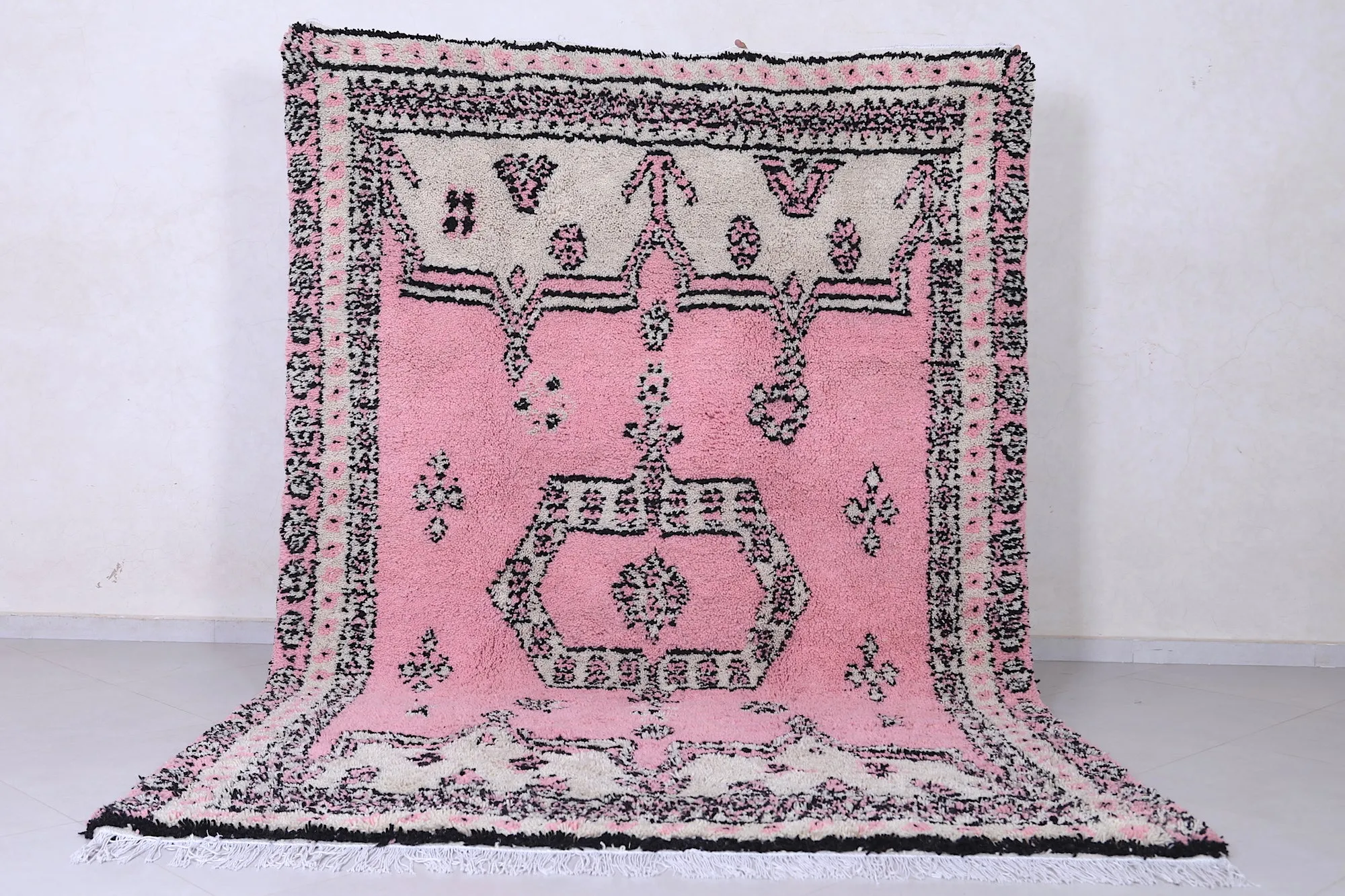 High atlas Moroccan rug - Pink Azilal rug - Wool rug