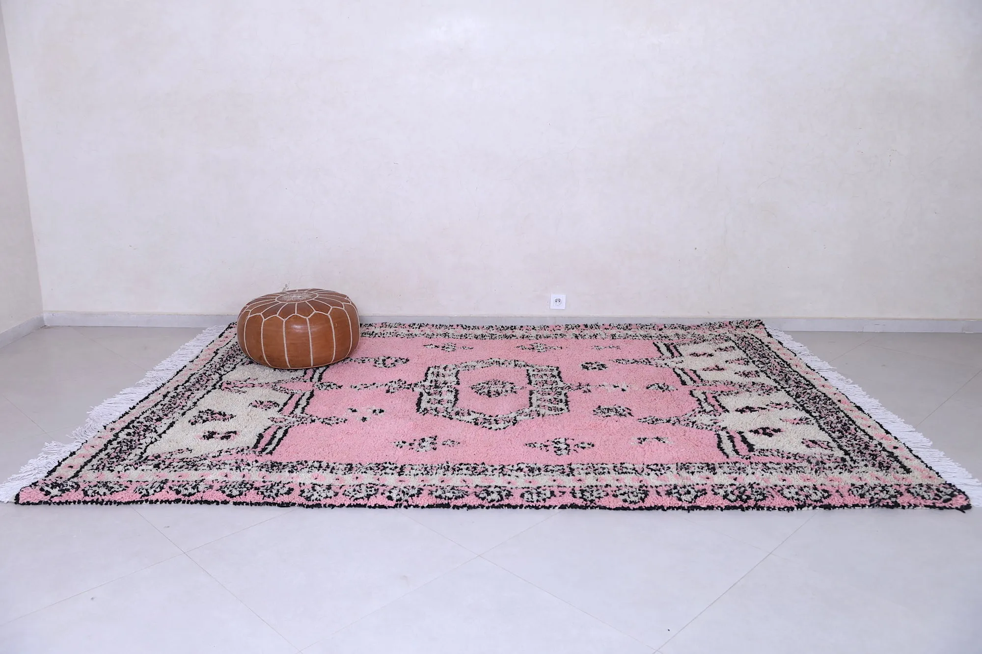 High atlas Moroccan rug - Pink Azilal rug - Wool rug