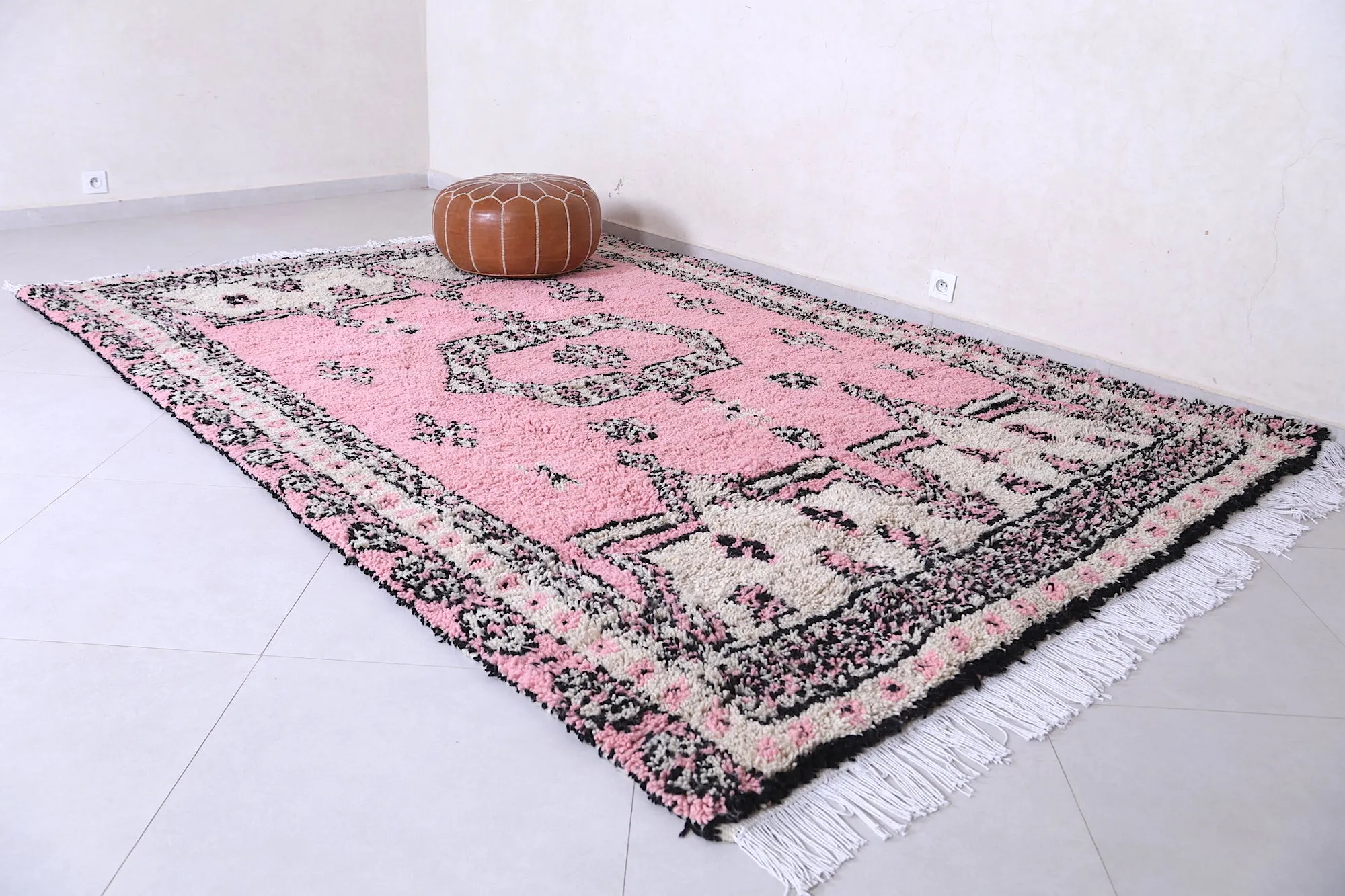 High atlas Moroccan rug - Pink Azilal rug - Wool rug