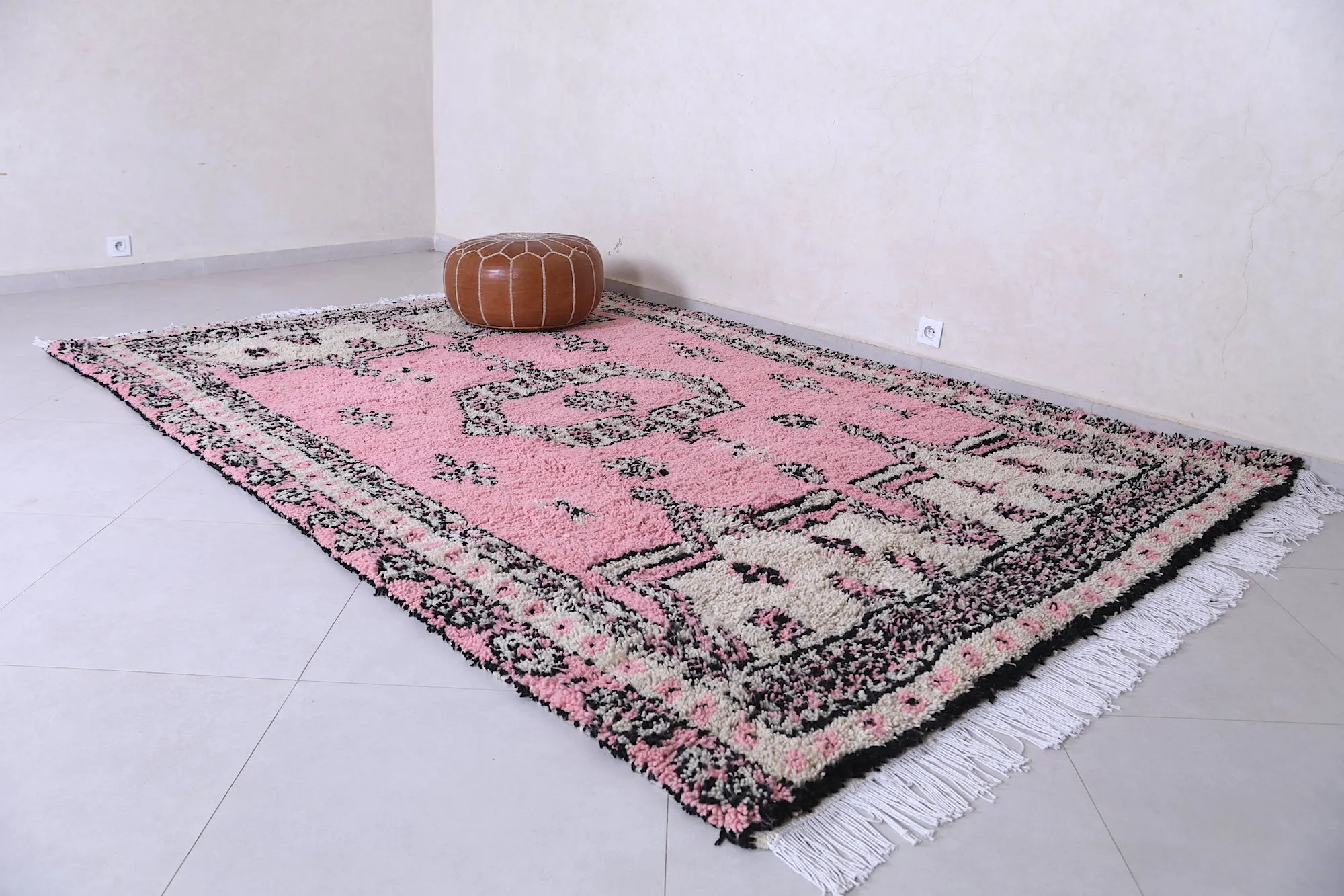 High atlas Moroccan rug - Pink Azilal rug - Wool rug