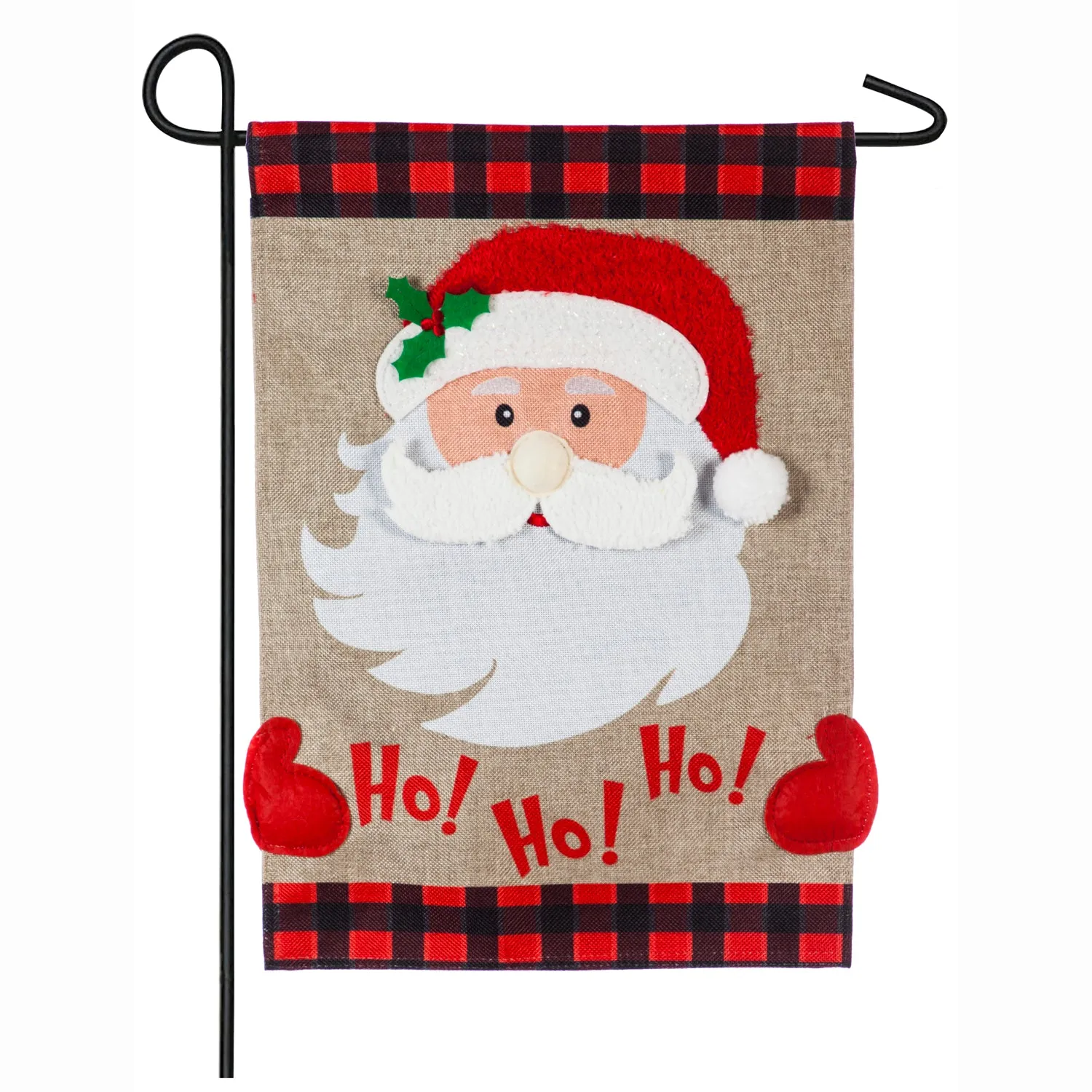Ho Ho Ho Santa Garden Burlap Flag,14b8723