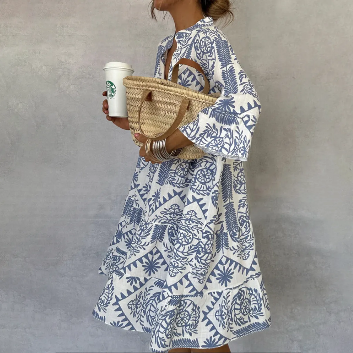 IDALINA AND FASHIONABLE PRINT DRESS