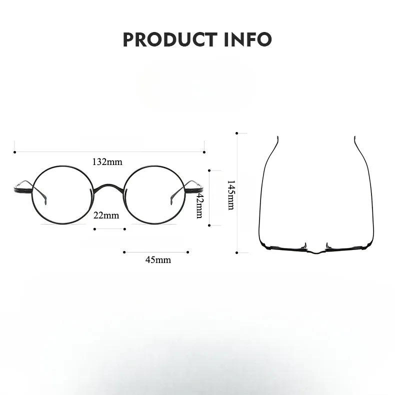 Ilian Titanium Vintage Round Eyeglasses Frames