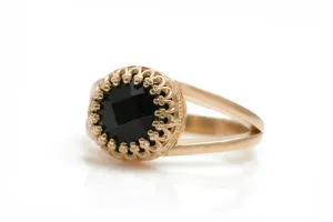 Intricate Onyx Rose Gold Ring