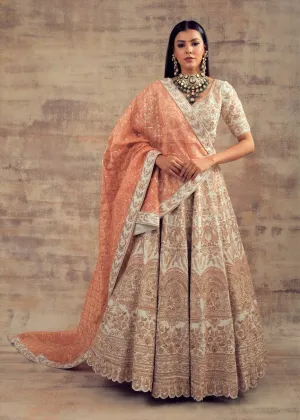Ivory Color Wedding Lehenga Taramati from Jannat Collection