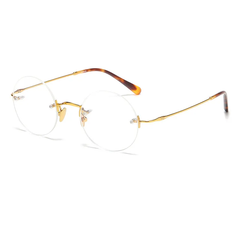 Jarek Titanium Rimless Oval Glasses Frames