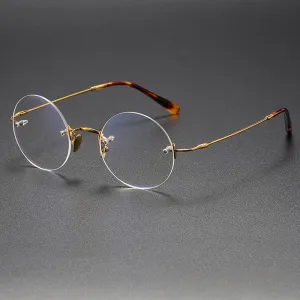 Jarek Titanium Rimless Oval Glasses Frames