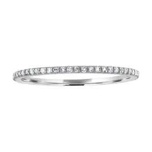 JewelMore 1/10 cttw 14k Gold Dainty Half Band Natural Diamond Wedding Anniversary Ring (G-H Color)