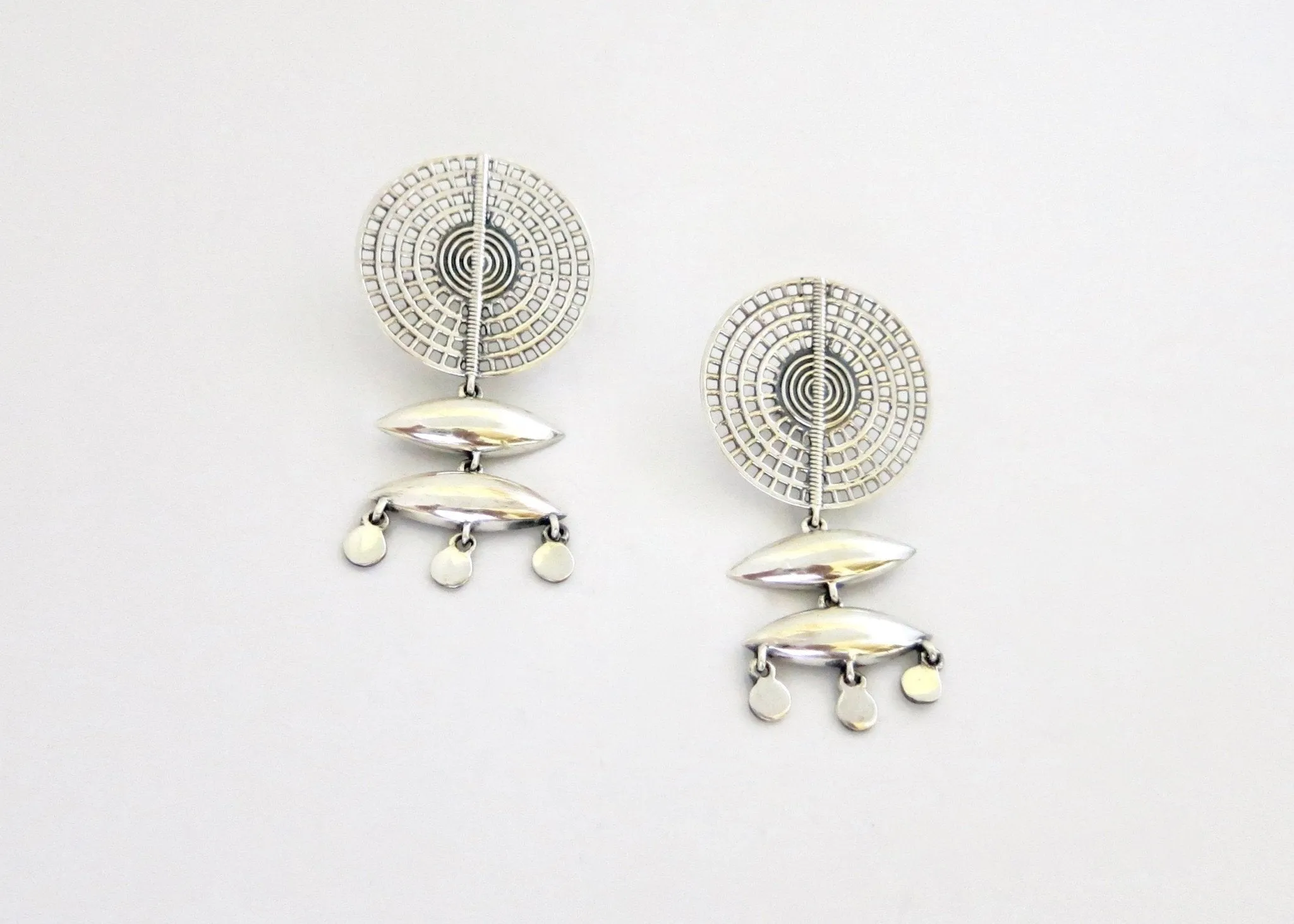 KELLAN shield and chain, front-back, modular earrings