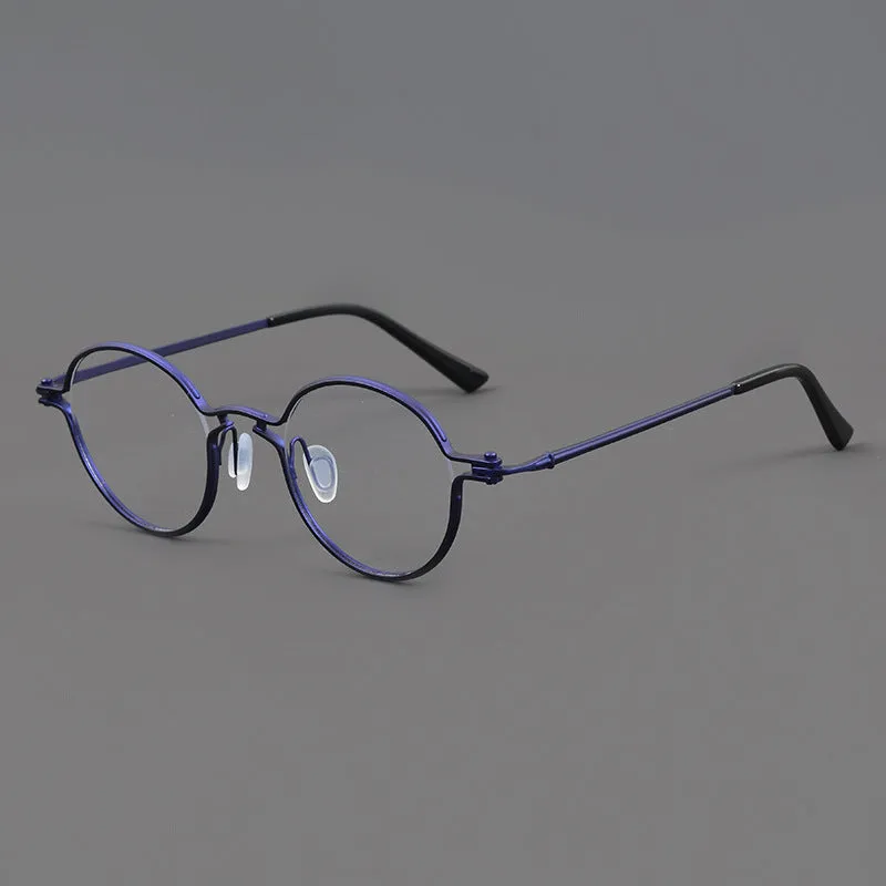 Kian Titanium Vintage Round Eyeglasses Frames