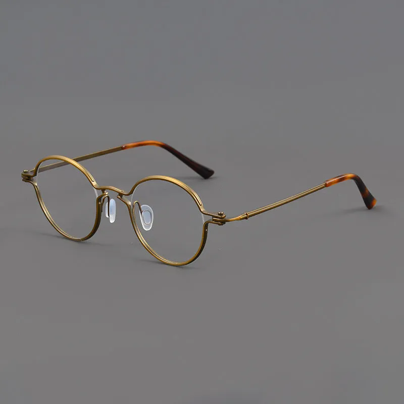 Kian Titanium Vintage Round Eyeglasses Frames