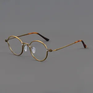 Kian Titanium Vintage Round Eyeglasses Frames