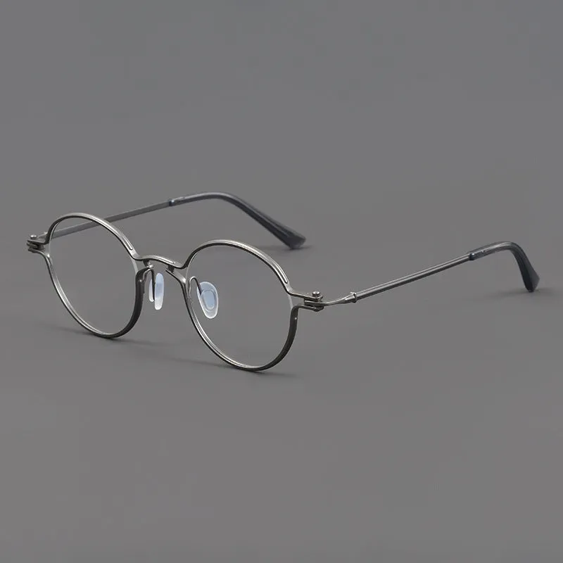 Kian Titanium Vintage Round Eyeglasses Frames